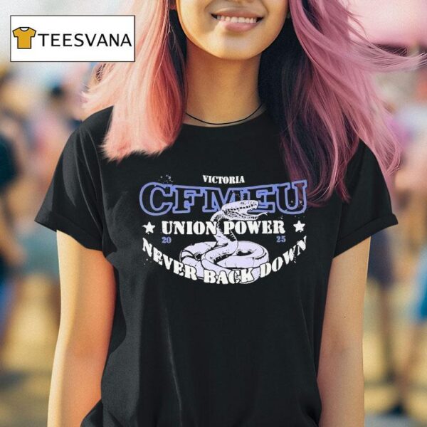 Victoria Cfmeu Union Power Never Back Down Snake Stencil T Shirt
