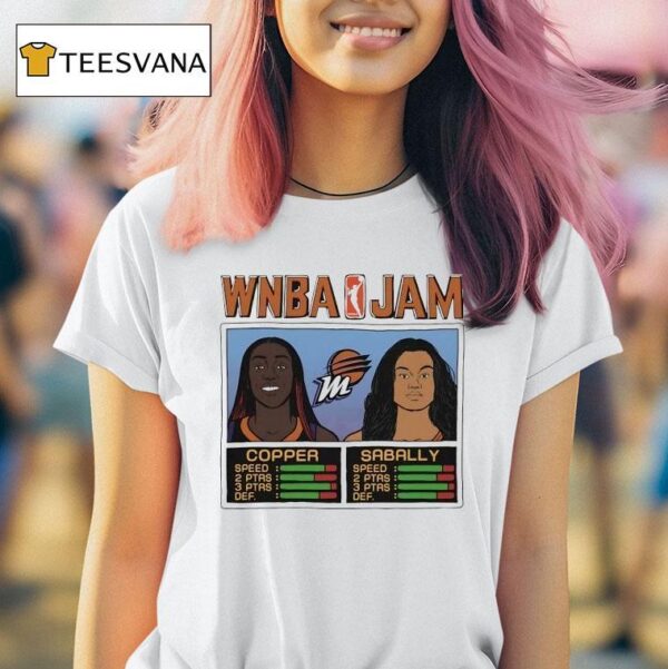Wnba Jam Kahleah Copper And Satou Sabally Phoenix Mercury Basketball T Shirt