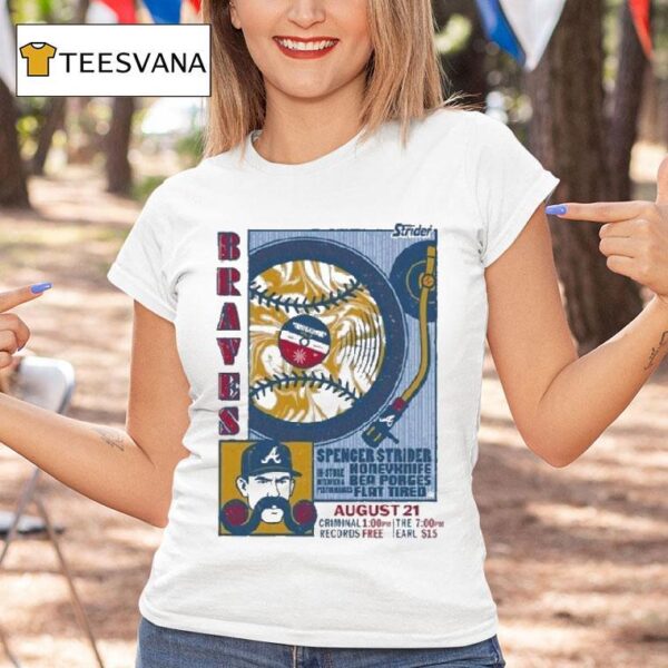 Atlanta Braves Spencer Strider Honeyknife Aug T Shirt