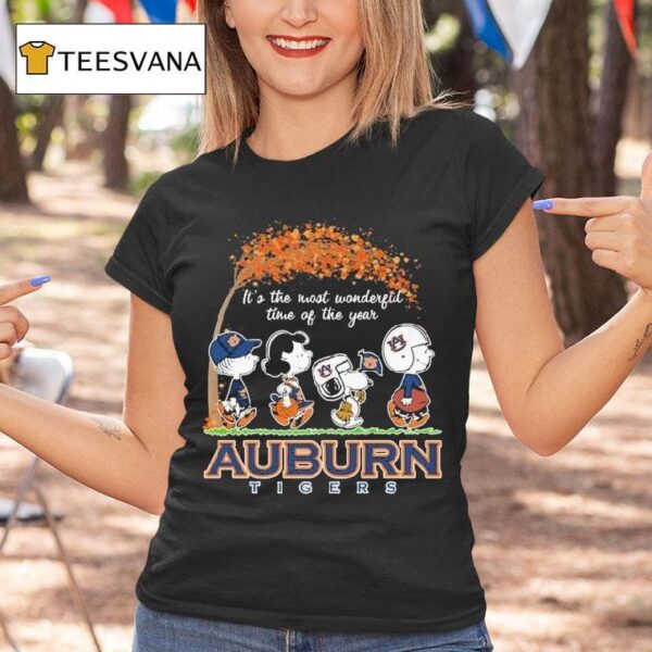 Auburn Tigers X Snoopy And The Peanuts It S The Most Wonderful Time Of The Year T Shirt