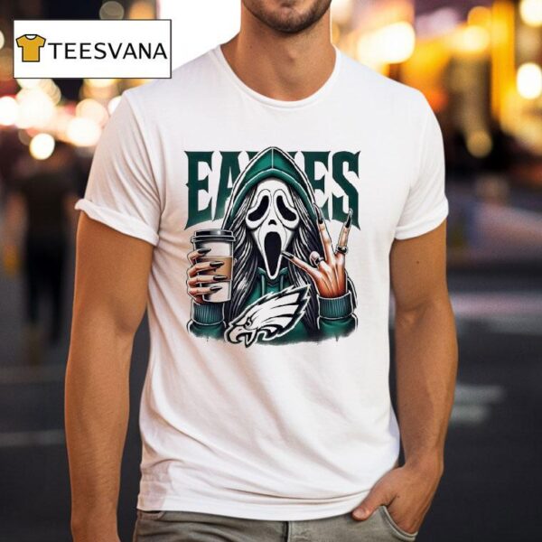 Ghostface Drinking Coffee Philadelphia Eagles T Shirt