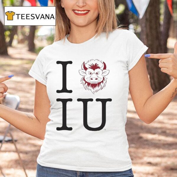 Indiana Hoosiers I Heart Iu Bison T Shirt