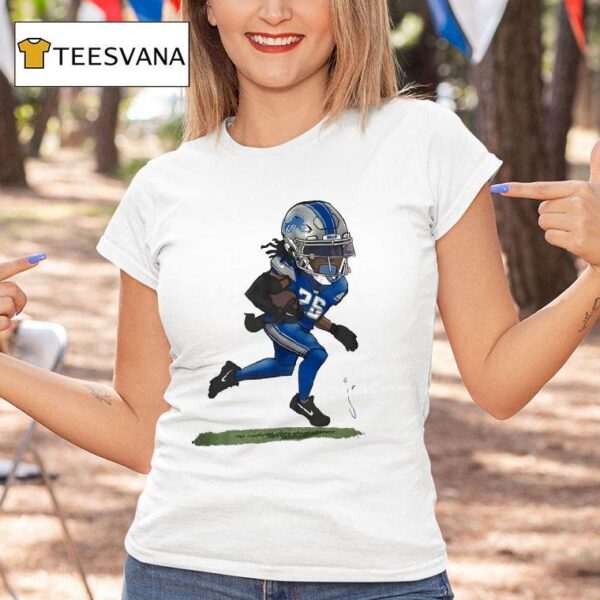 Jahmyr Gibbs Detroit Lions Fooyball Cartoon T Shirt