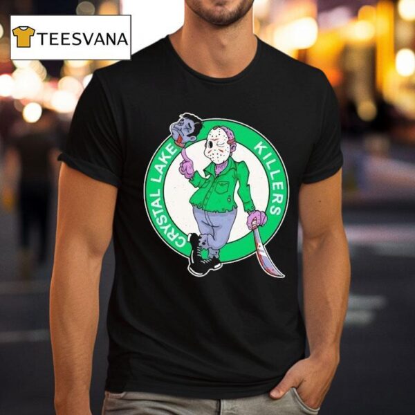 Jason Voorhees In The Style Of The Boston Celtics Logo T Shirt