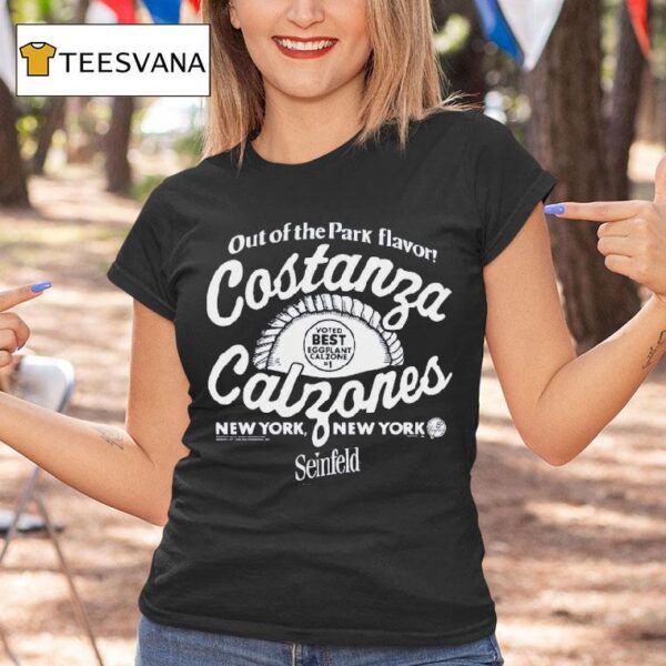 New York Yankees X Seinfeld Out Of The Park Flavor Voted Best Eggplant Calzone Costanza S Calzones T Shirt