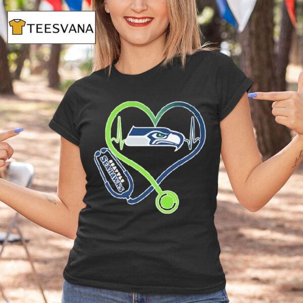 Seattle Seahawks Nurse Heartbeat Stethoscope T Shirt