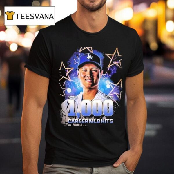 Shohei Ohtani From Los Angeles Dodgers Achieved Career Mlb Hits T Shirt