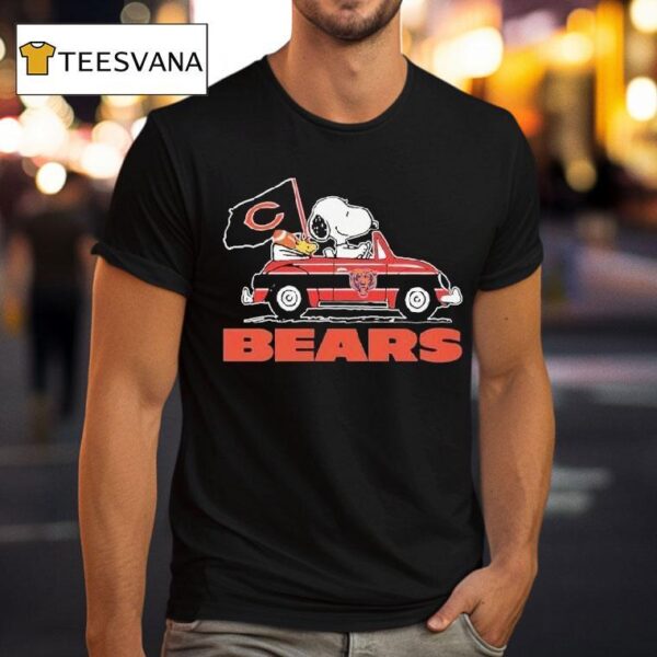 Snoopy And Woodstock Driving Car Chicago Bears T Shirt