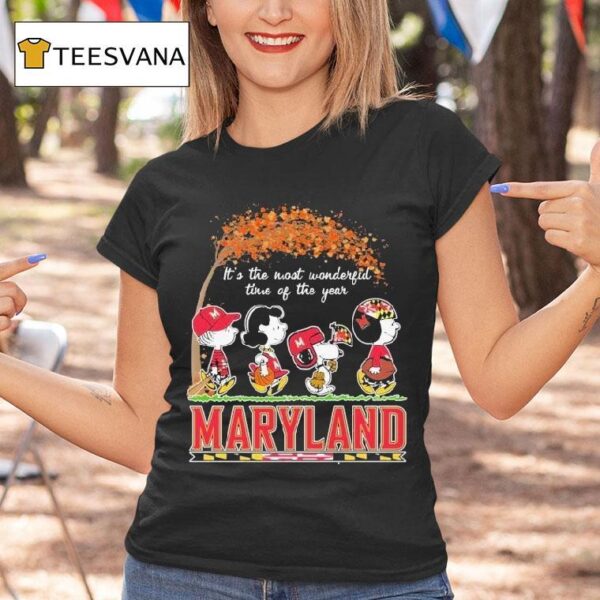 Snoopy The Peanuts Maryland Terrapins It S The Most Wonderful Time Of The Year T Shirt