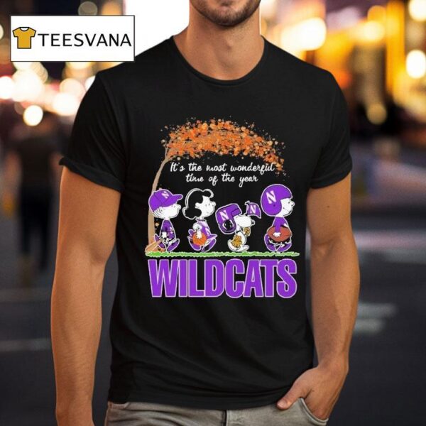 Snoopy The Peanuts Northwestern Wildcats It S The Most Wonderful Time Of The Year T Shirt