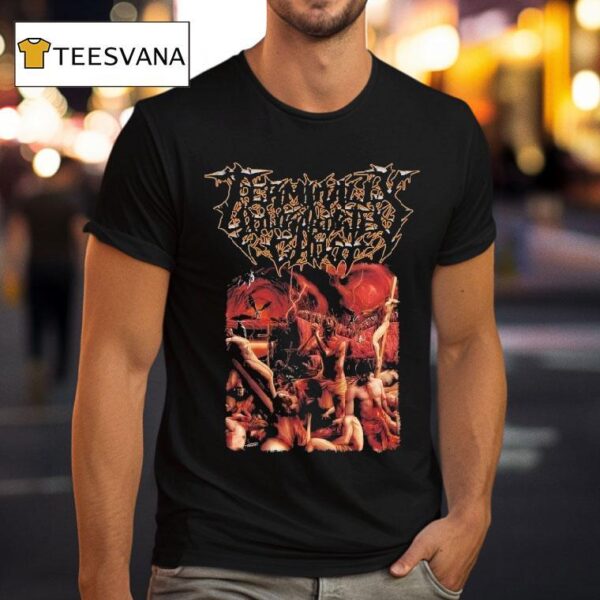 Terminally Your Aborted Ghost Slowly Peeling The Flesh From The Inside Of A Folded Hand T Shirt