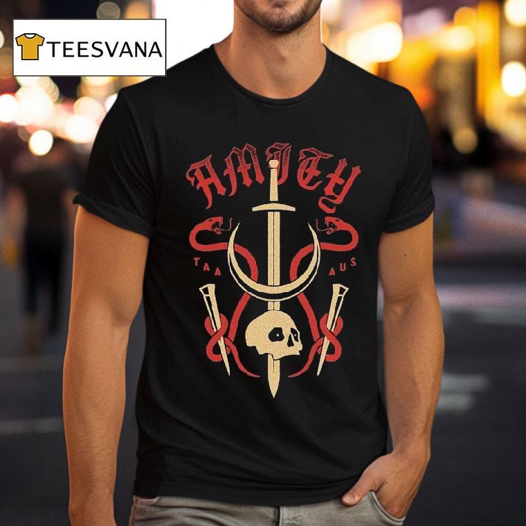 The Amity Affliction Banner Sword Skull T Shirt The Amity Affliction Banner Sword Skull T Shirt