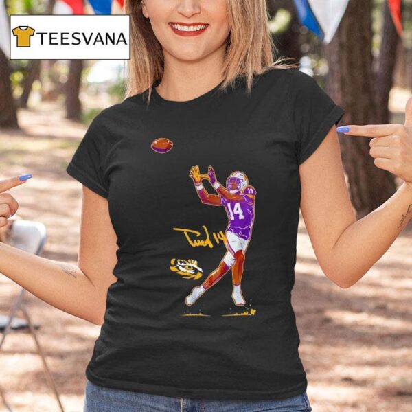 Treydez Green Lsu Tigers Superstar Pose Football T Shirt