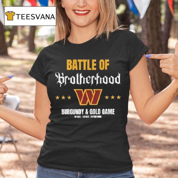 Washington Commanders Battle Of Brotherhood Burgundy Gold Game T Shirt
