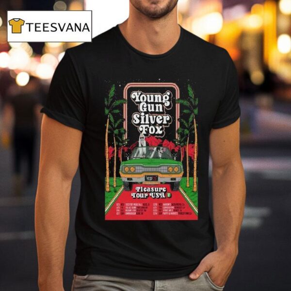 Young Gun Silver Fox Pleasure Tour Usa Summer T Shirt