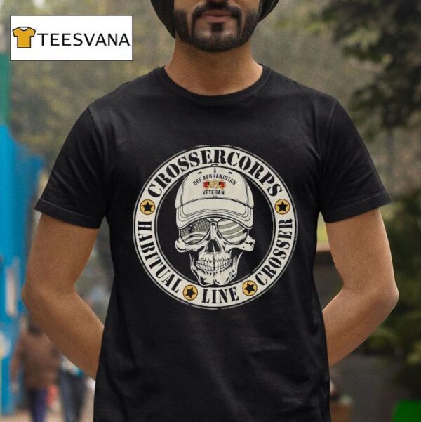 Habitual Linecrosser Crosser Corps Habitual Linecrosser Def Afghanistan Veteran Skull Logo T Shirt