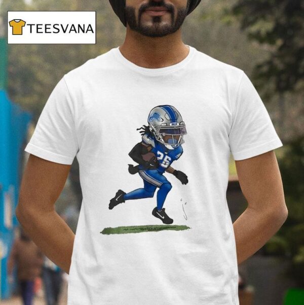Jahmyr Gibbs Detroit Lions Fooyball Cartoon T Shirt