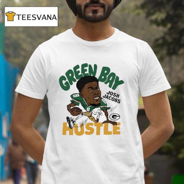 Josh Jacobs Hustle Green Bay Packers Football Signature Cartoon T Shirt