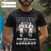 Ken Stabler And Jim Plunkett Las Vegas Raiders Legends Skyline Signatures T Shirt