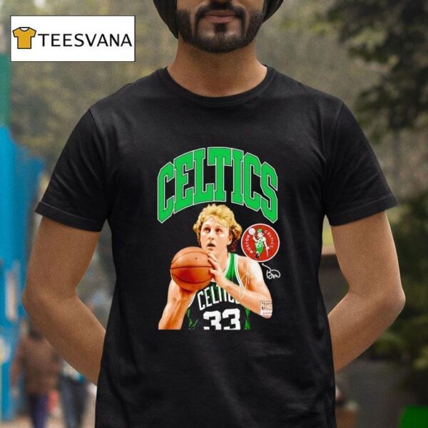 Larry Bird Boston Celtics Basketball Signature T Shirt
