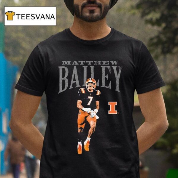Matthew Bailey Illinois Fighting Illini Cartoon T Shirt