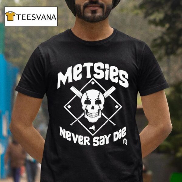 New York Mets Never Say Die Skull T Shirt