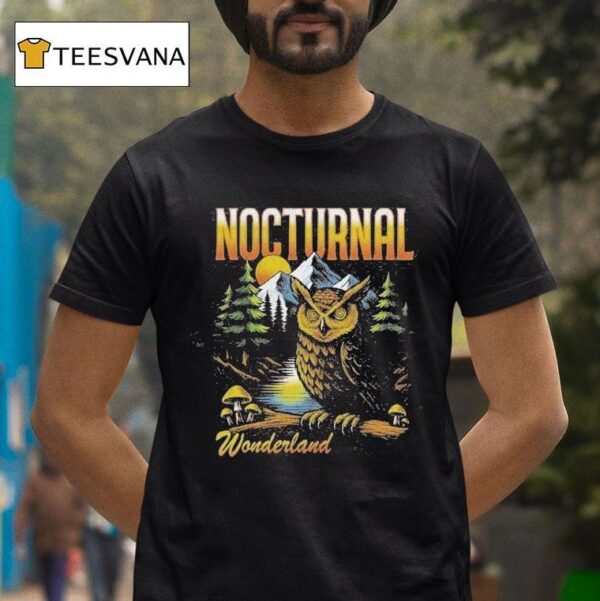 Nocturnal Wonderland Watcher Owl T Shirt