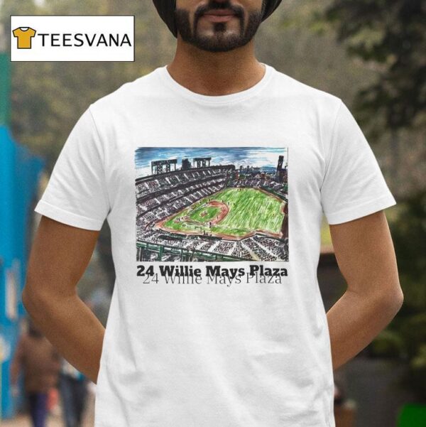 Oracle Park Sketch San Francisco Giants Willie Mays Plaza T Shirt