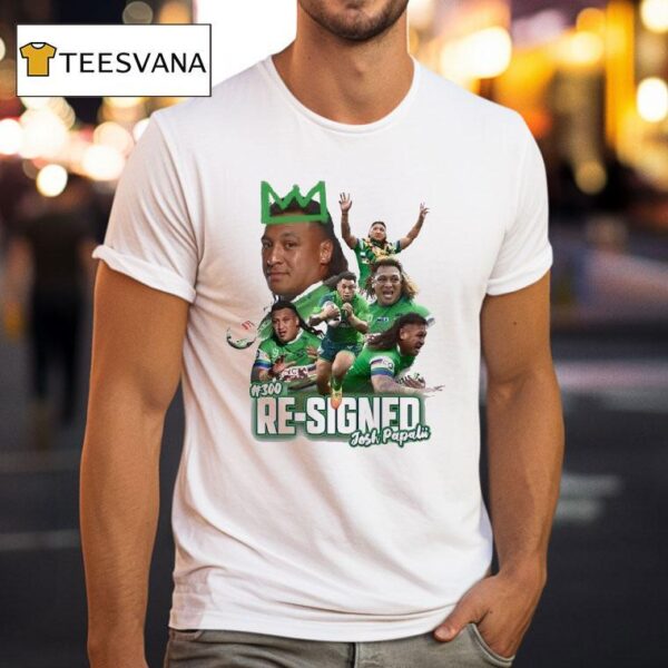 Re Signed Josh Papalii Canberra Raiders Club T Shirt