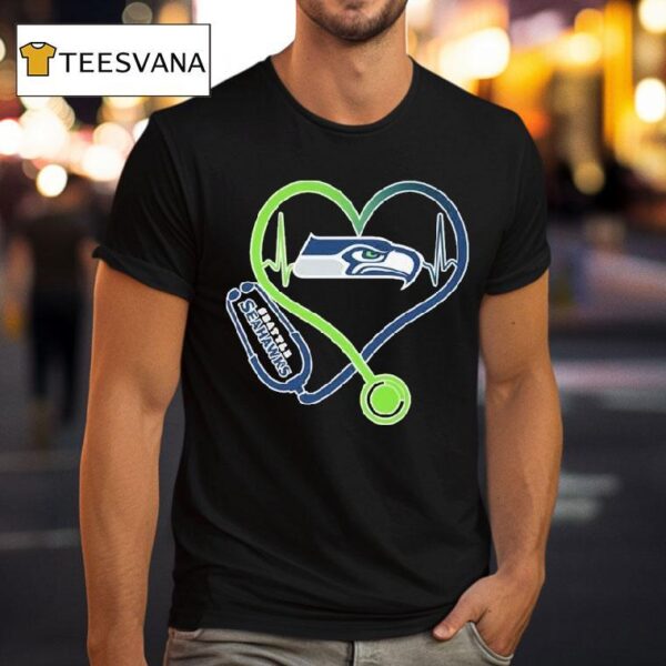 Seattle Seahawks Nurse Heartbeat Stethoscope T Shirt