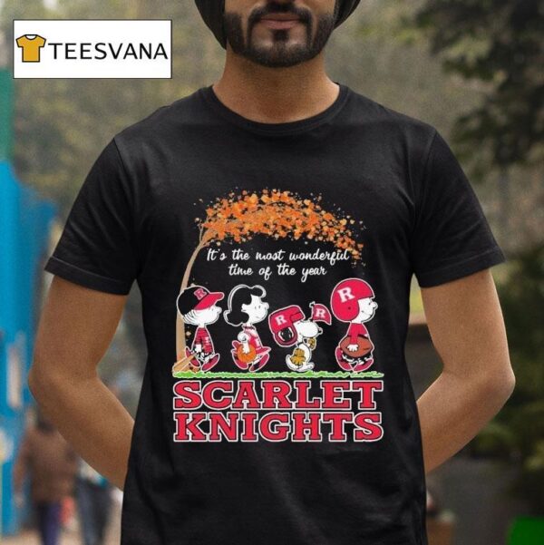 Snoopy The Peanuts Rutgers Scarlet Knights It S The Most Wonderful Time Of The Year T Shirt