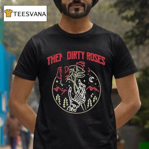 Them Dirty Roses Hands Skeleton Neon T Shirt