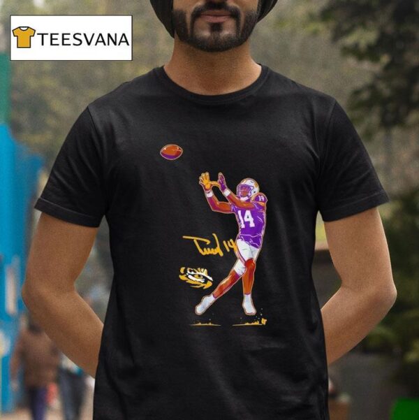 Treydez Green Lsu Tigers Superstar Pose Football T Shirt