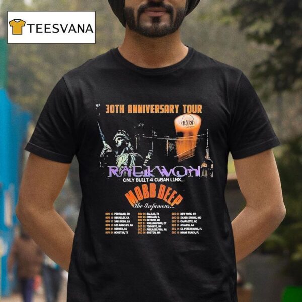 Wu Tang Clan Th Anniversary Tour Dates For November And December In Portland Or With Mobb Deep And Raekwon T Shirt