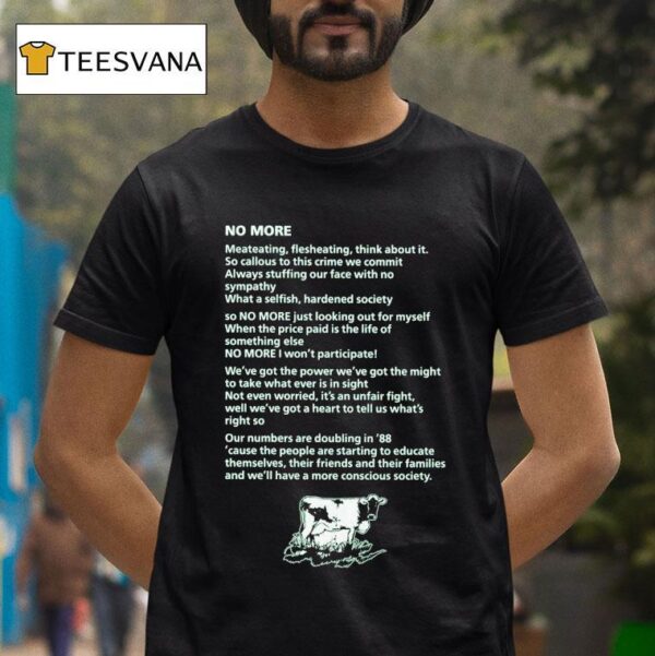 Youth Of Today No More Cow T Shirt