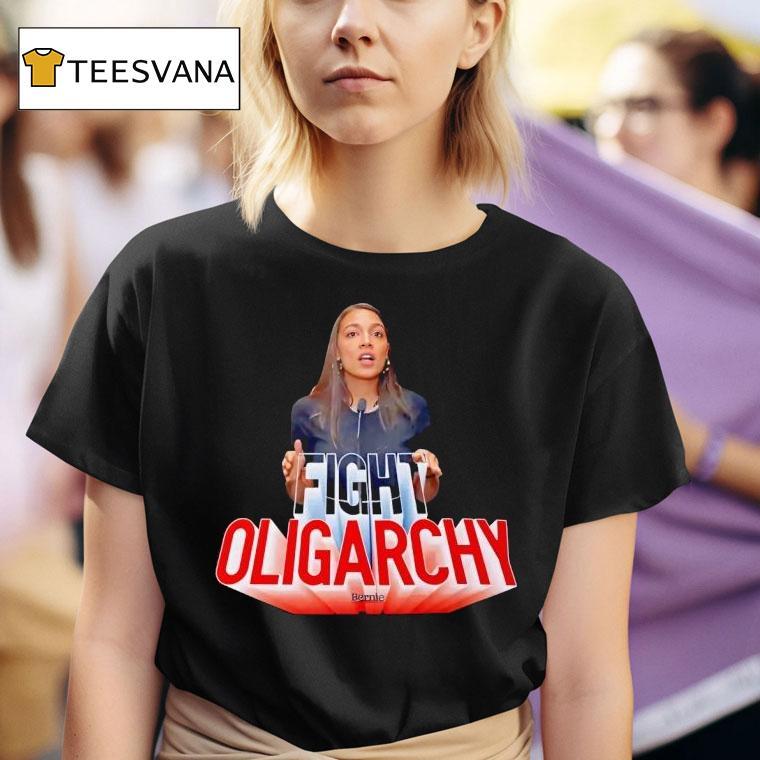 Aoc See Through Fight Oligarchy T Shirt