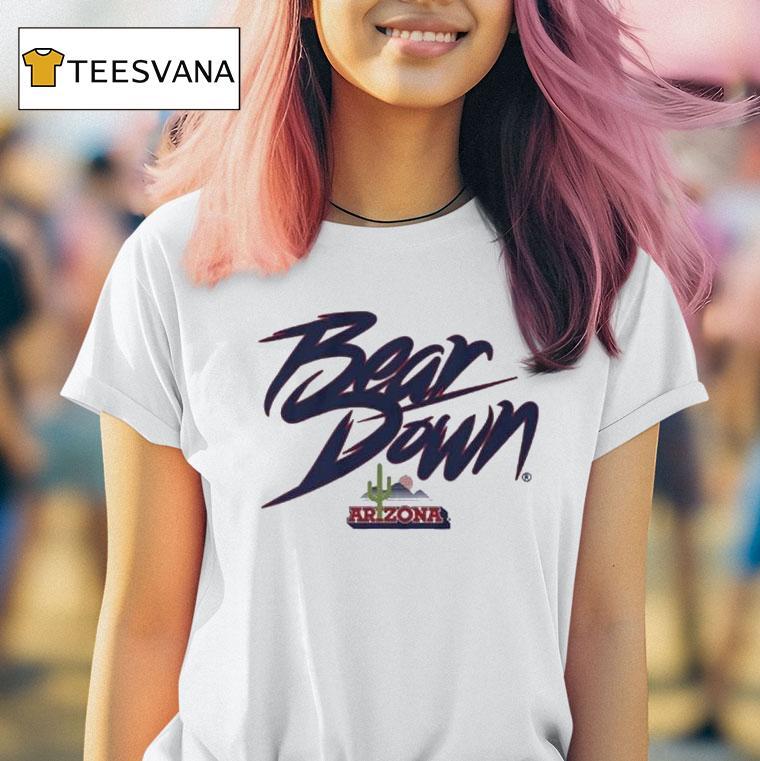 Arizona Wildcats Bear Down Cactus Logo T Shirt