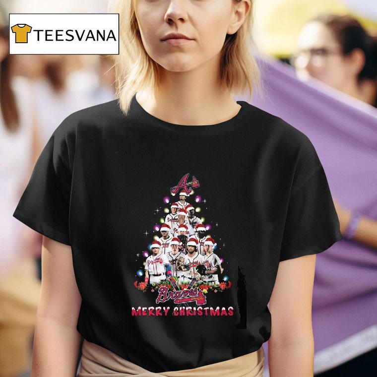 Atlanta Braves Players Christmas Tree Merry Christmas T Shirt