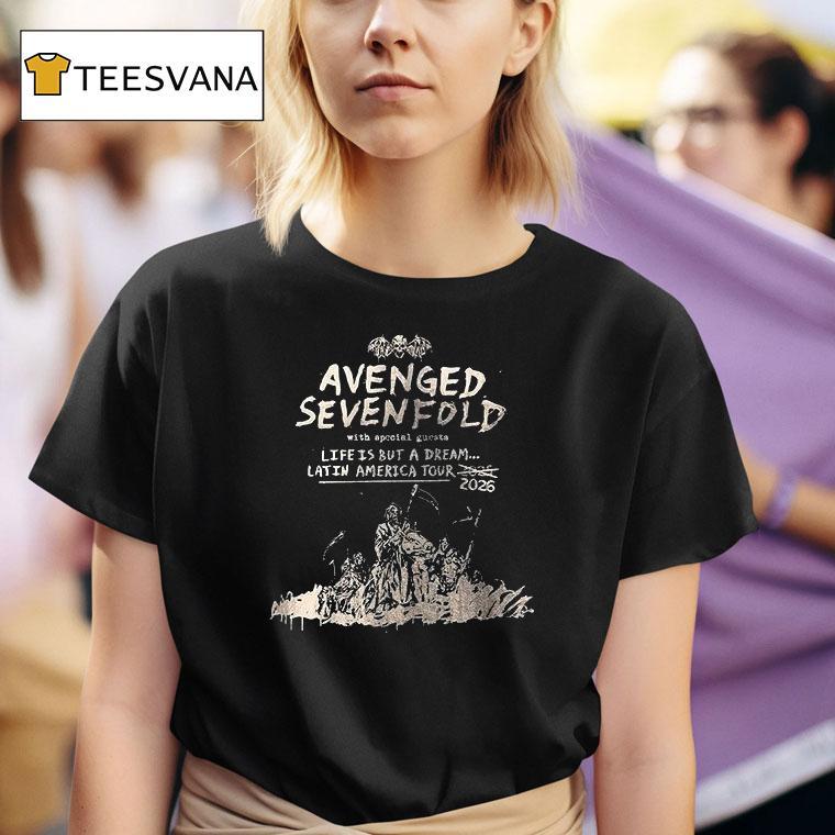 Avenged Sevenfold Life Is But A Dream Latin America Tour T Shirt