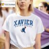 Blue Blob Mascot Xavier Muskers Basketball T Shirt