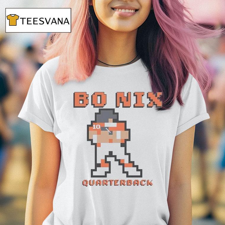 Bo Nix Quarterback Denver Broncos Football Pixel T Shirt