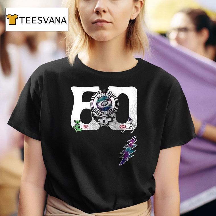Carolina Hurricanes Grateful Dead Th Anniversary Logo T Shirt