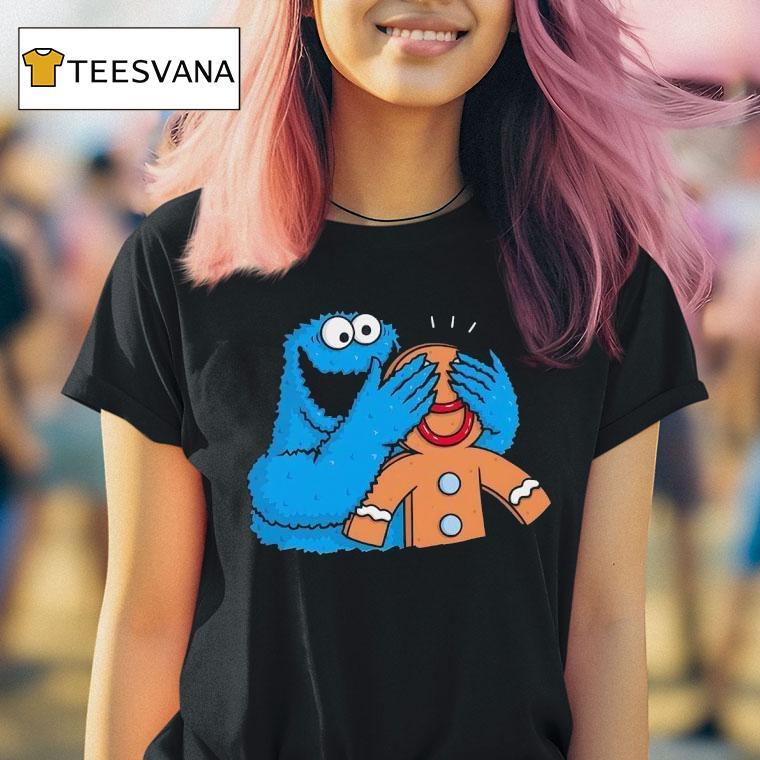 Cookie Monster X Gingerbread Man Monstrous Surprise T Shirt