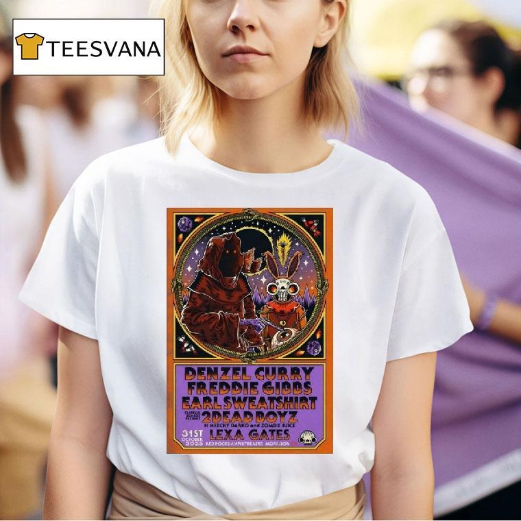 Denzel Curry And Freddie Gibbs With Earl Sweat Red Rocks Amphitheatre In Morrison Co Oct T Shirt