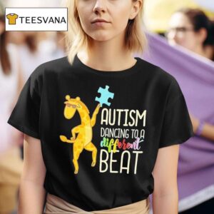 Giraffe Autism Dancing To A Different Bea T Shirt