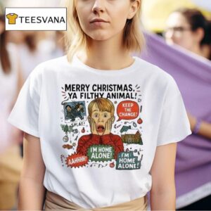 Home Alone Character Keep The Change Merry Christmas Ya Filthy Animal Ahh T Shirt