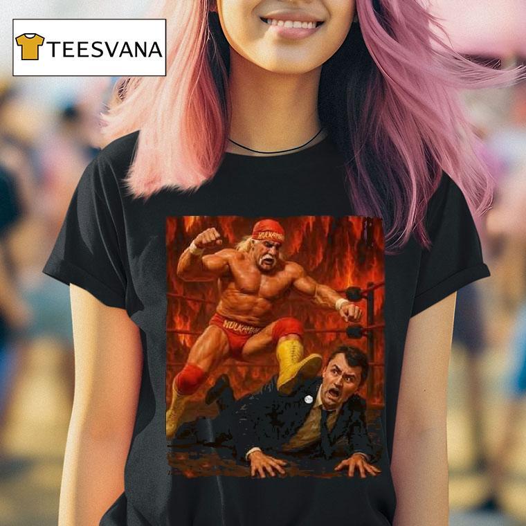 Hulk Hogan Hulkamania Beat Charlie Kirk Wrestling Meme T Shirt