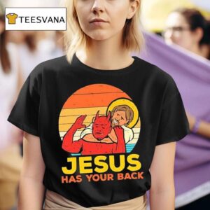 Jesus Has Your Back Santa Devil Vintage Graphic T Shirt