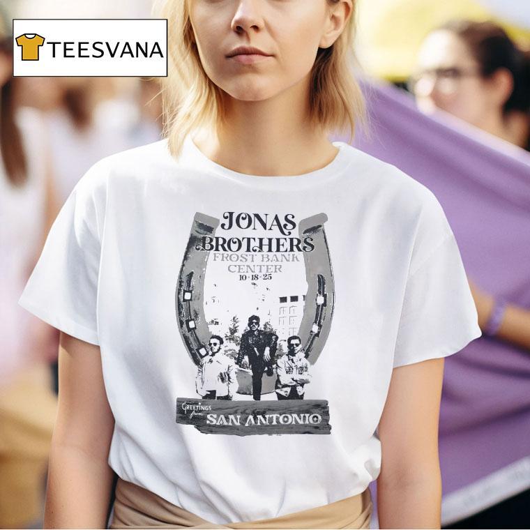 Jonas Brothers Frost Bank Center Greatings San Antonio T Shirt