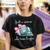 Just A Woman Who Loves Philadelphia Eagles Pink Bow Helme T Shirt